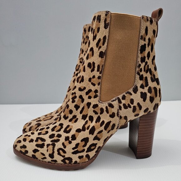 NEW Lauren Ralph Lauren Mylah Ankle Bootie 9.5 Leopard Print Calf Hair Heeled - Picture 15 of 15
